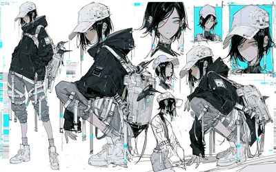 Cyberpunk Anime Girl Collage Print.