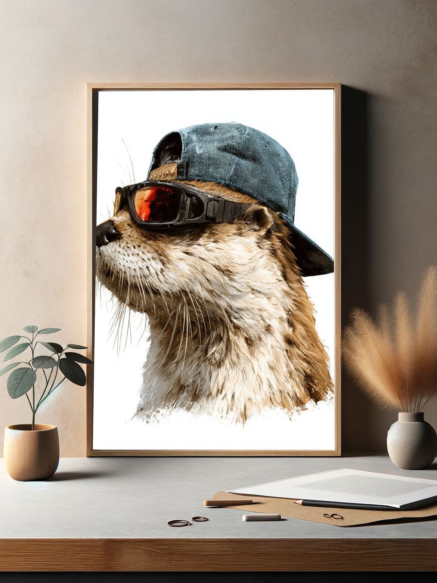 Otter in Cap and Goggles Poster. — room view 2