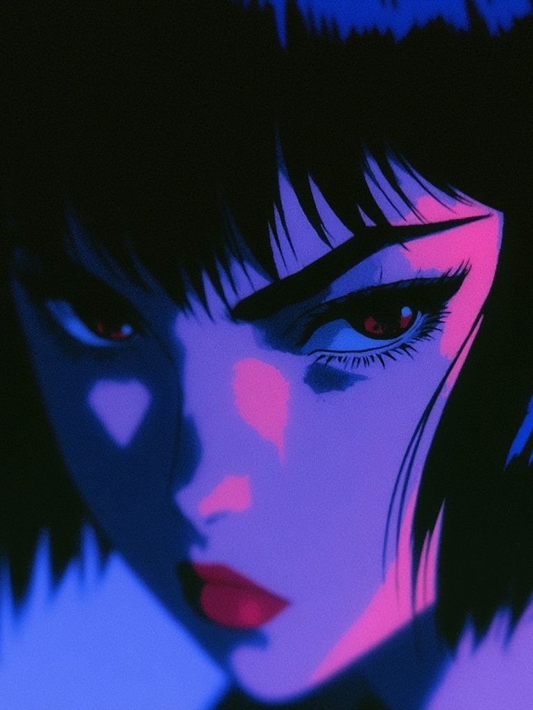 Neon Anime Portrait Poster. poster — anime art
