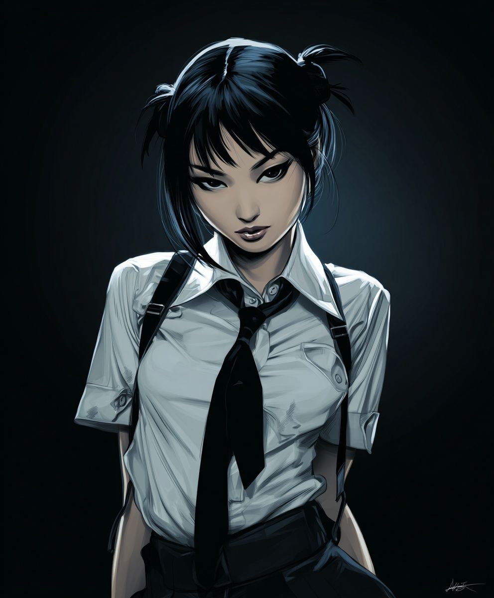Anime Schoolgirl Portrait Poster. poster — anime art