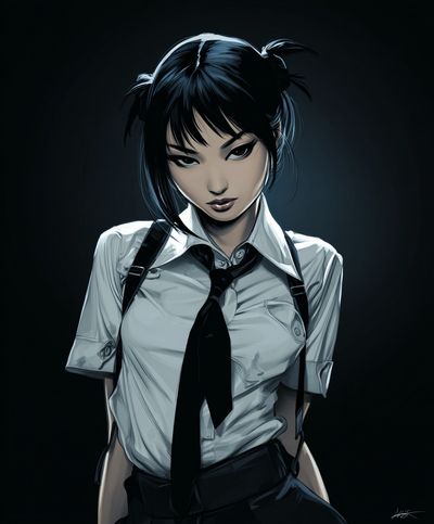 Anime Schoolgirl Portrait Poster.