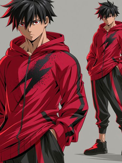 Anime Streetwear Character Print.