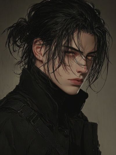 Brooding Anime Portrait Print.