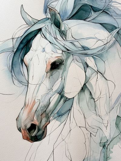 Dreamy Horse Watercolor Poster. poster