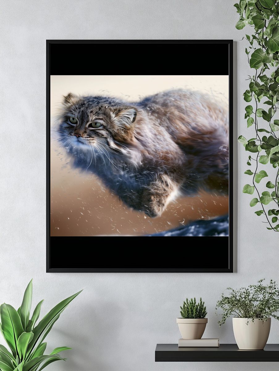 Wild Cat Motion Photography Poster. — room view 4