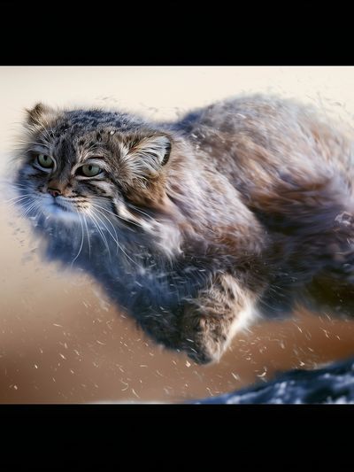 Wild Cat Motion Photography Poster. poster