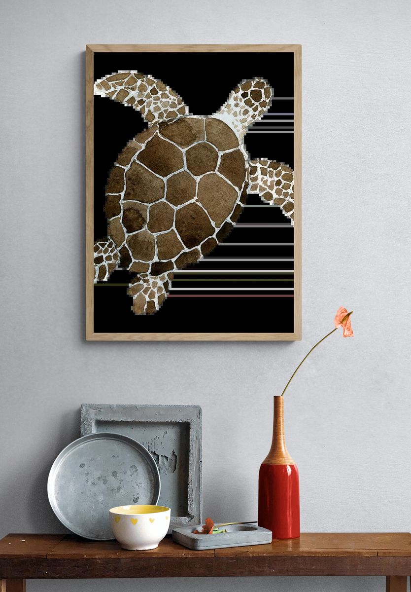 Colorful Seahorse Fantasy Poster. — room view 3