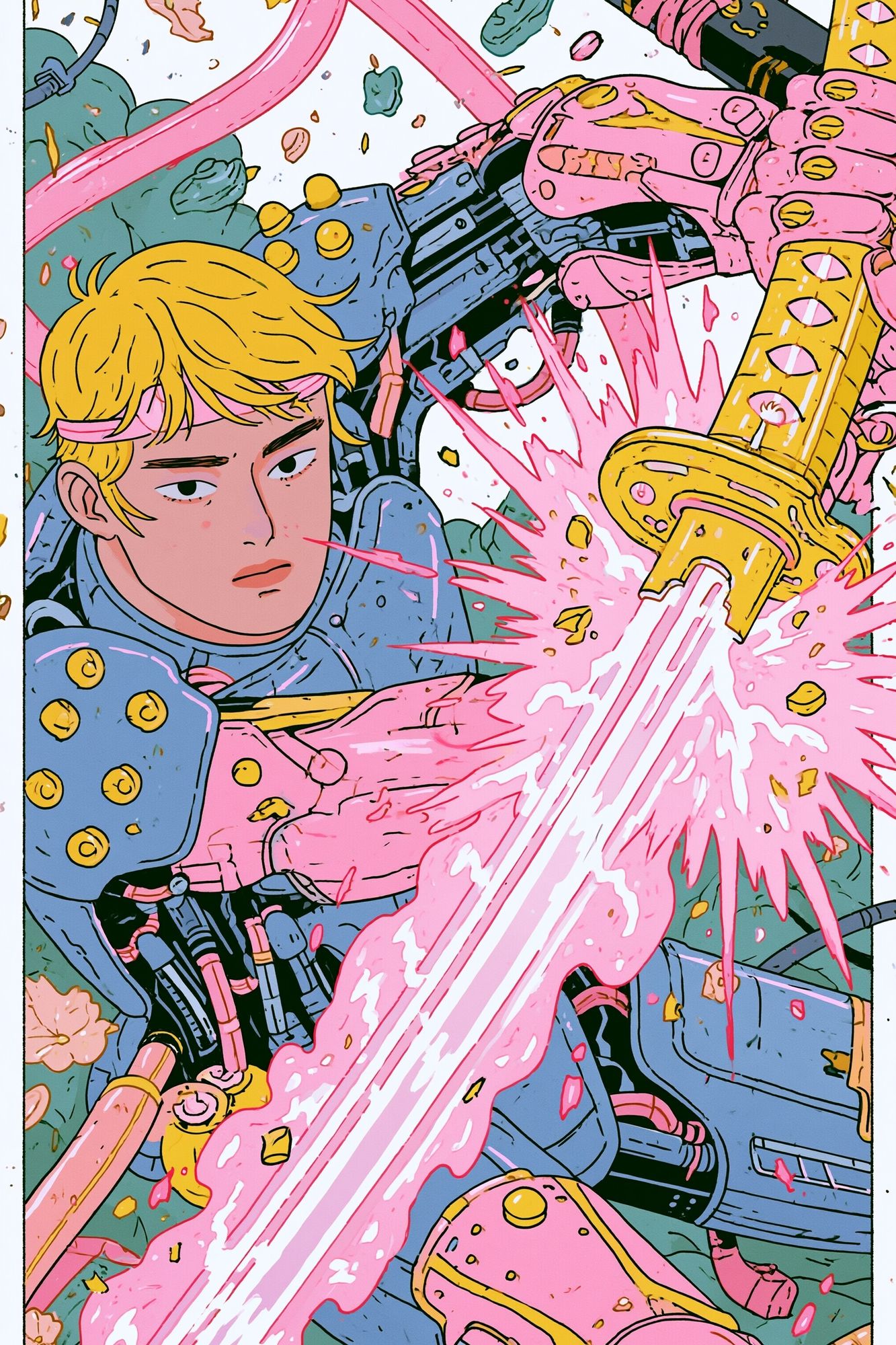 Anime Sword Battle Illustration Poster. poster detail