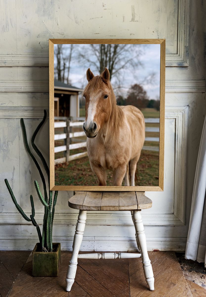 Palomino Horse Portrait Poster. — room view 1