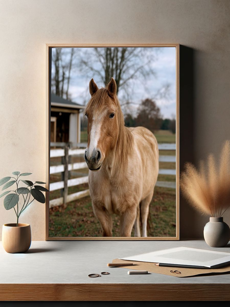 Palomino Horse Portrait Poster. — room view 2
