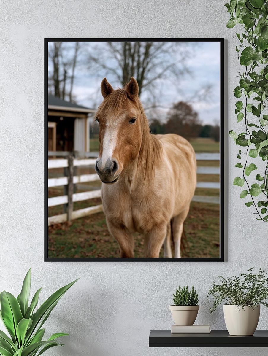 Palomino Horse Portrait Poster. — room view 4