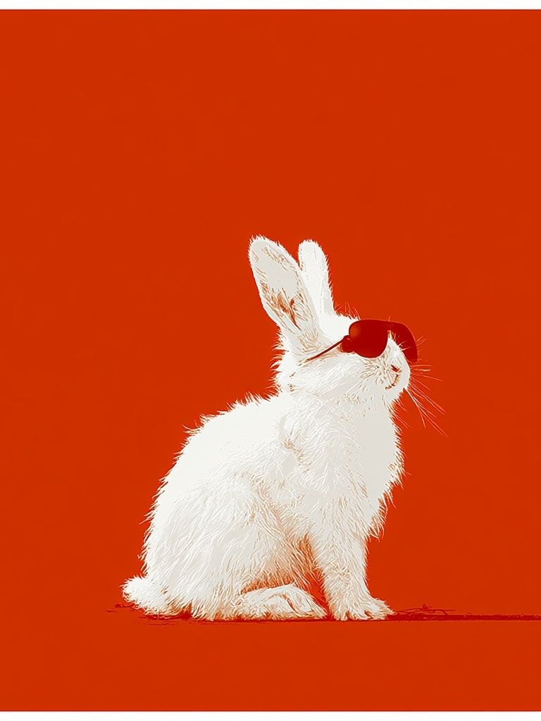 White Rabbit Pop Art Poster. poster detail