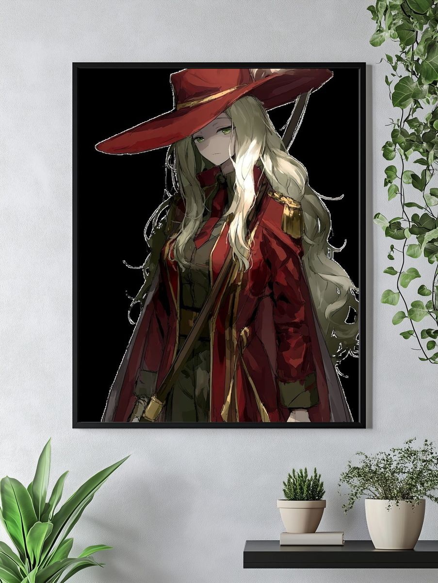 Red-Hat Anime Girl Poster. — room view 4