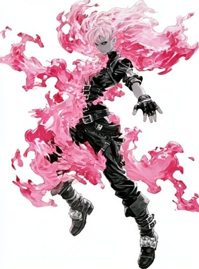 Pink Energy Anime Illustration Poster.