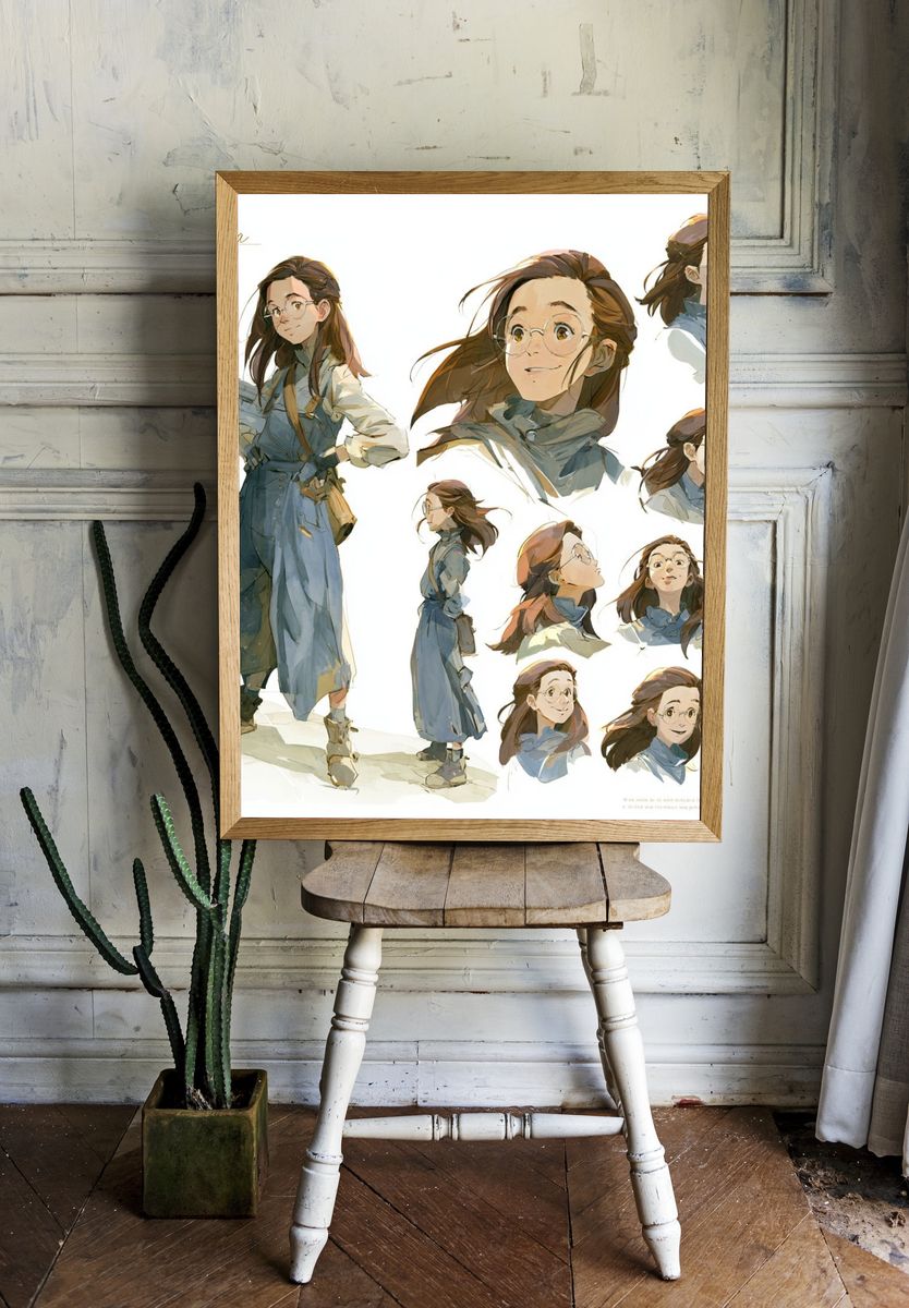 Phila Character Study Illustration Poster. — room view 1