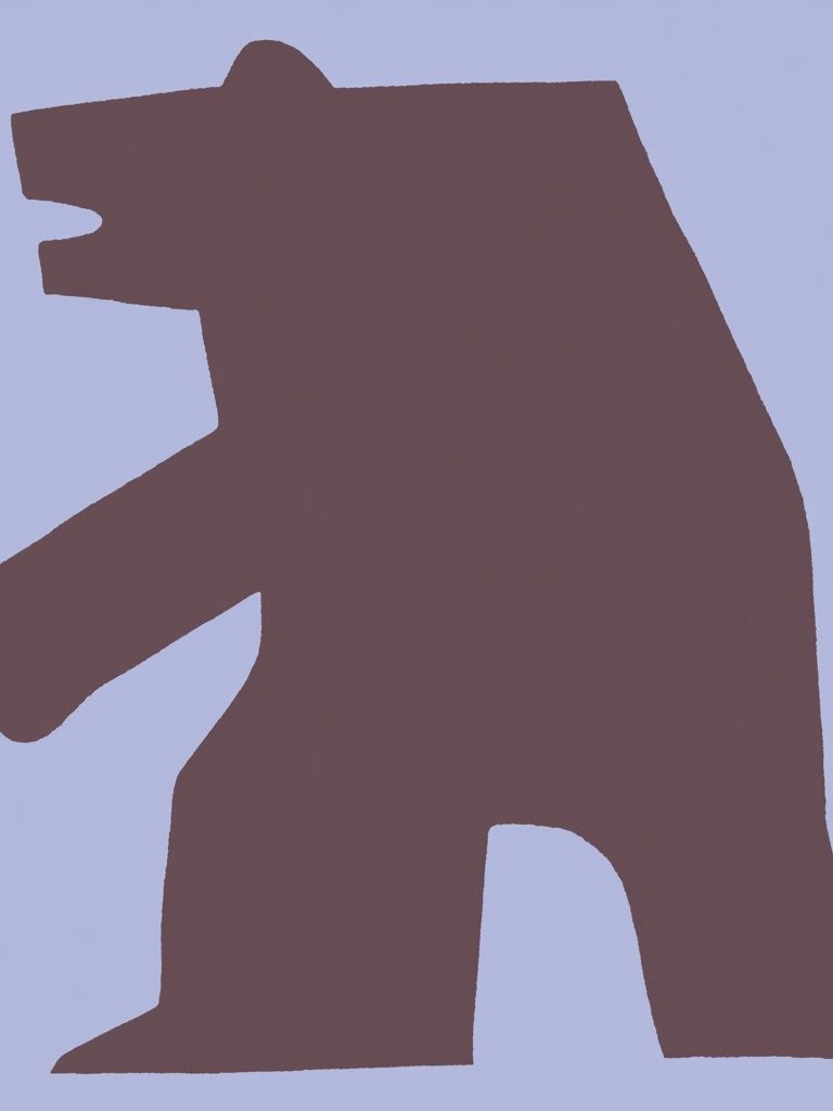 Bear Silhouette Abstract Print. poster detail
