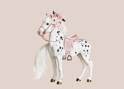 Floral Pony Watercolor Poster. poster