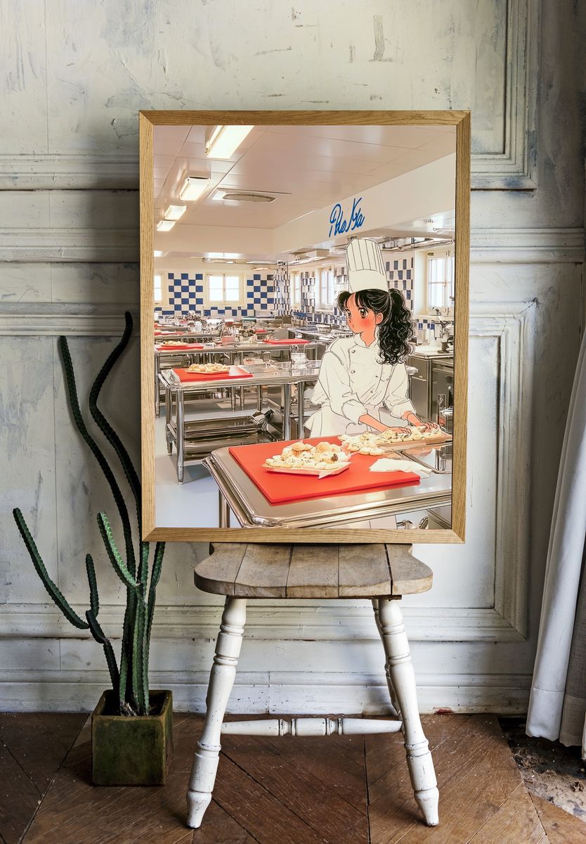 Anime Chef in Kitchen Poster. — room view 1