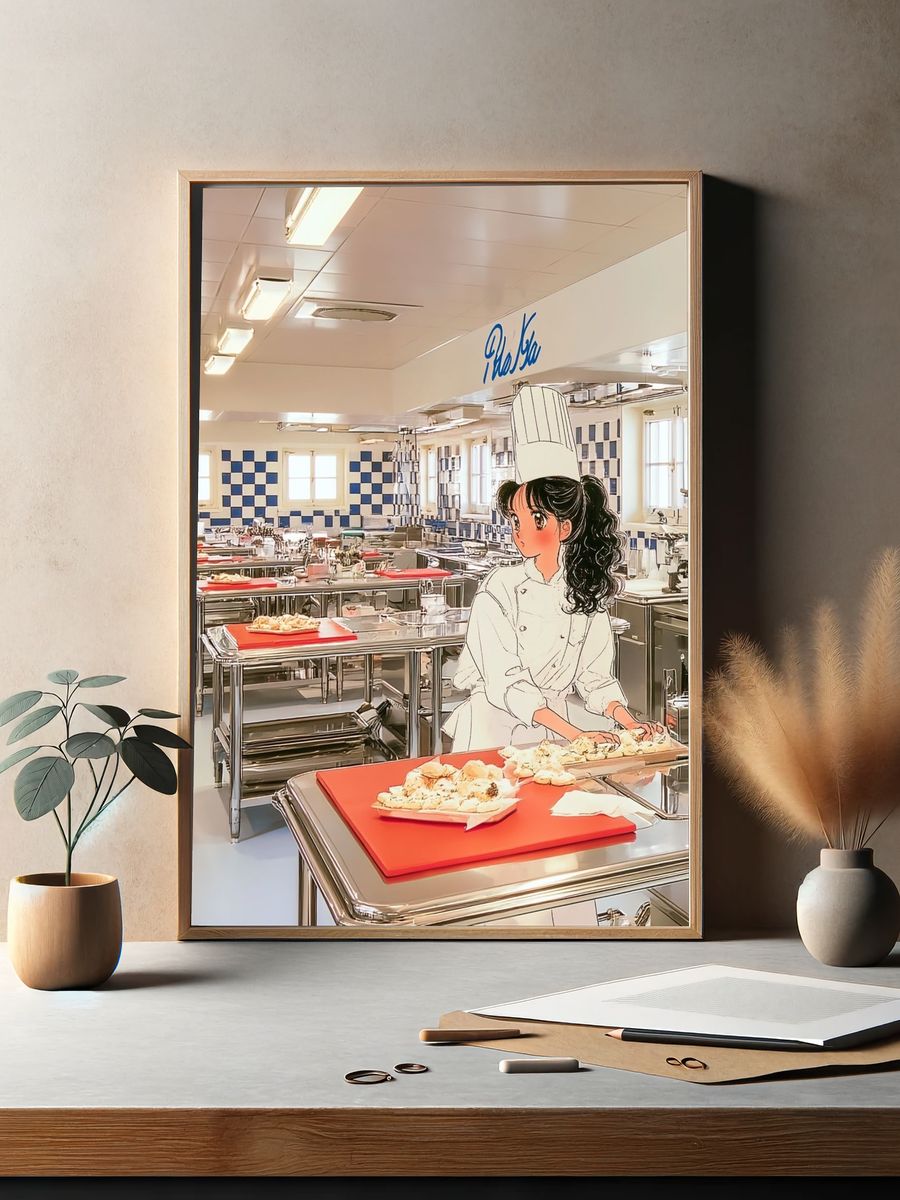 Anime Chef in Kitchen Poster. — room view 2
