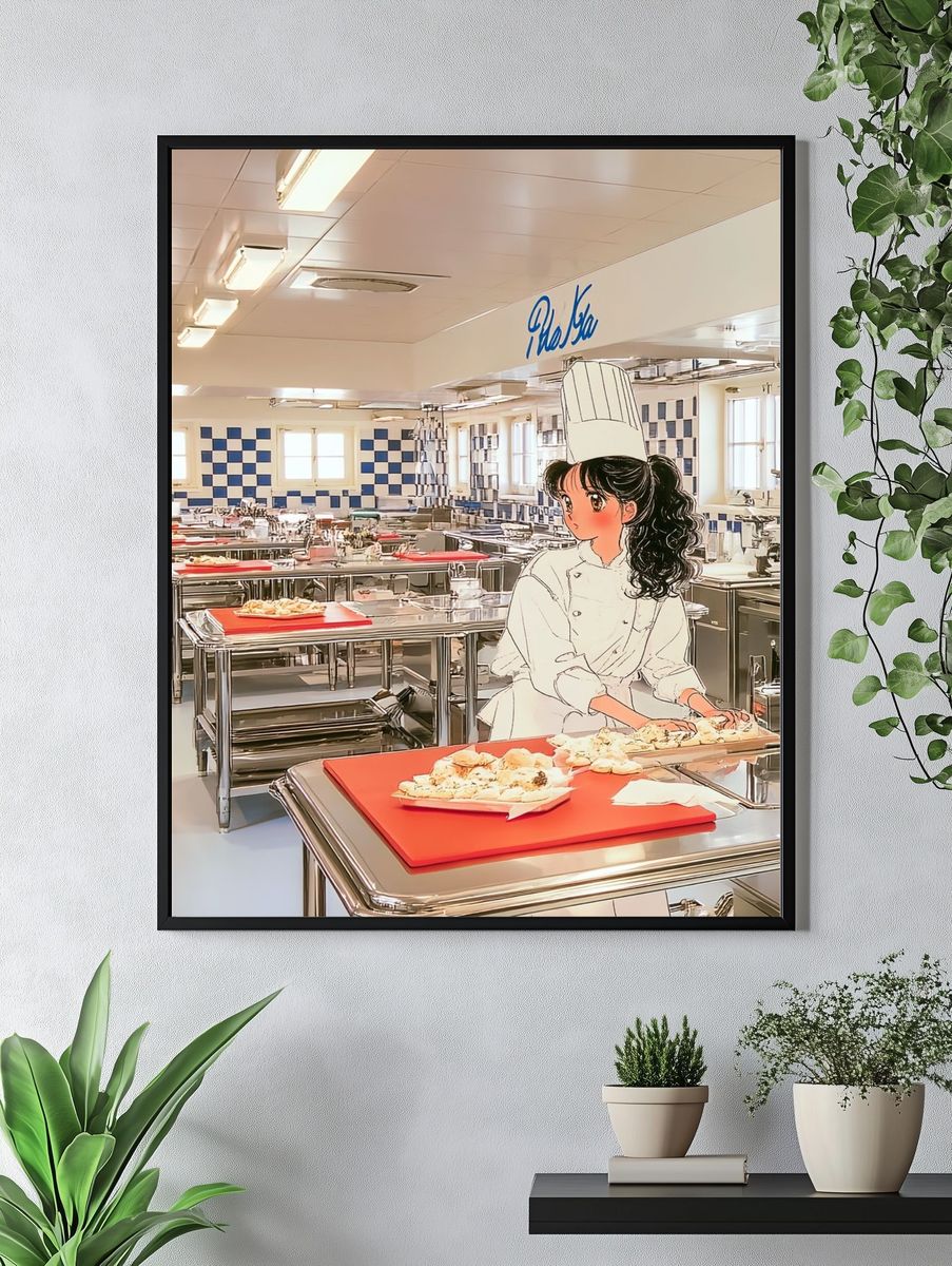 Anime Chef in Kitchen Poster. — room view 4