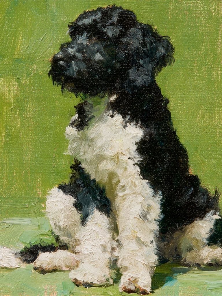 Black and White Dog Painting Poster. poster — animals art