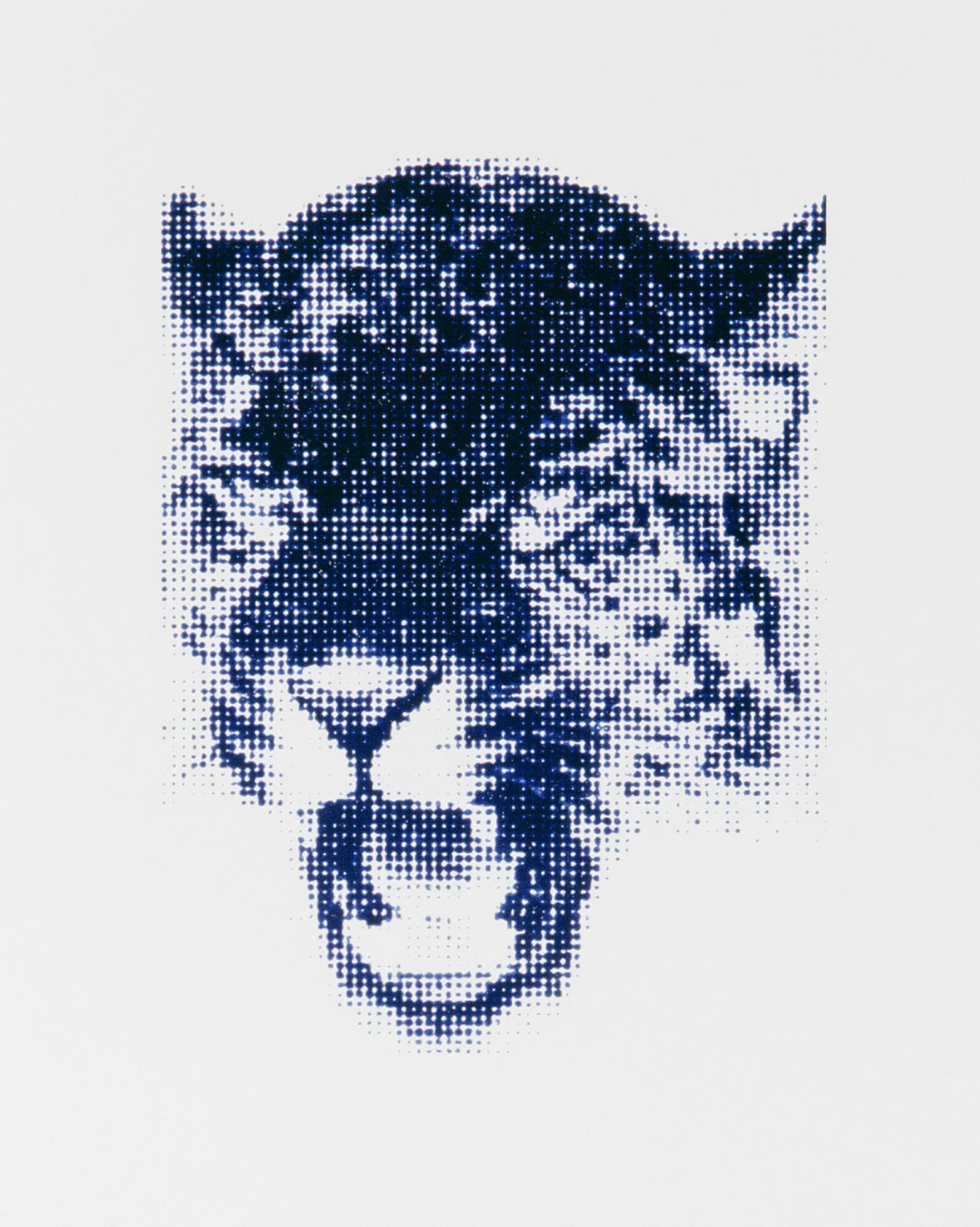 Blue Halftone Tiger Print. poster detail