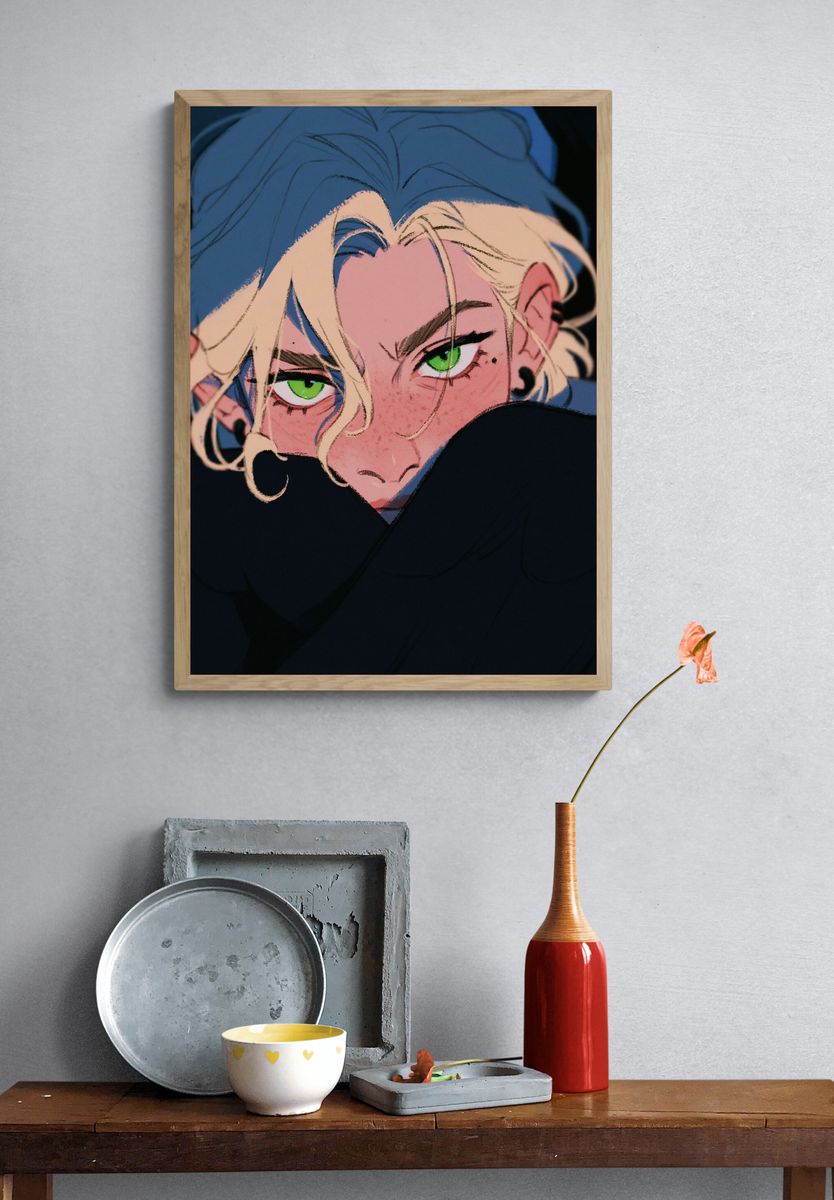 Anime Character Portrait Print. — room view 3