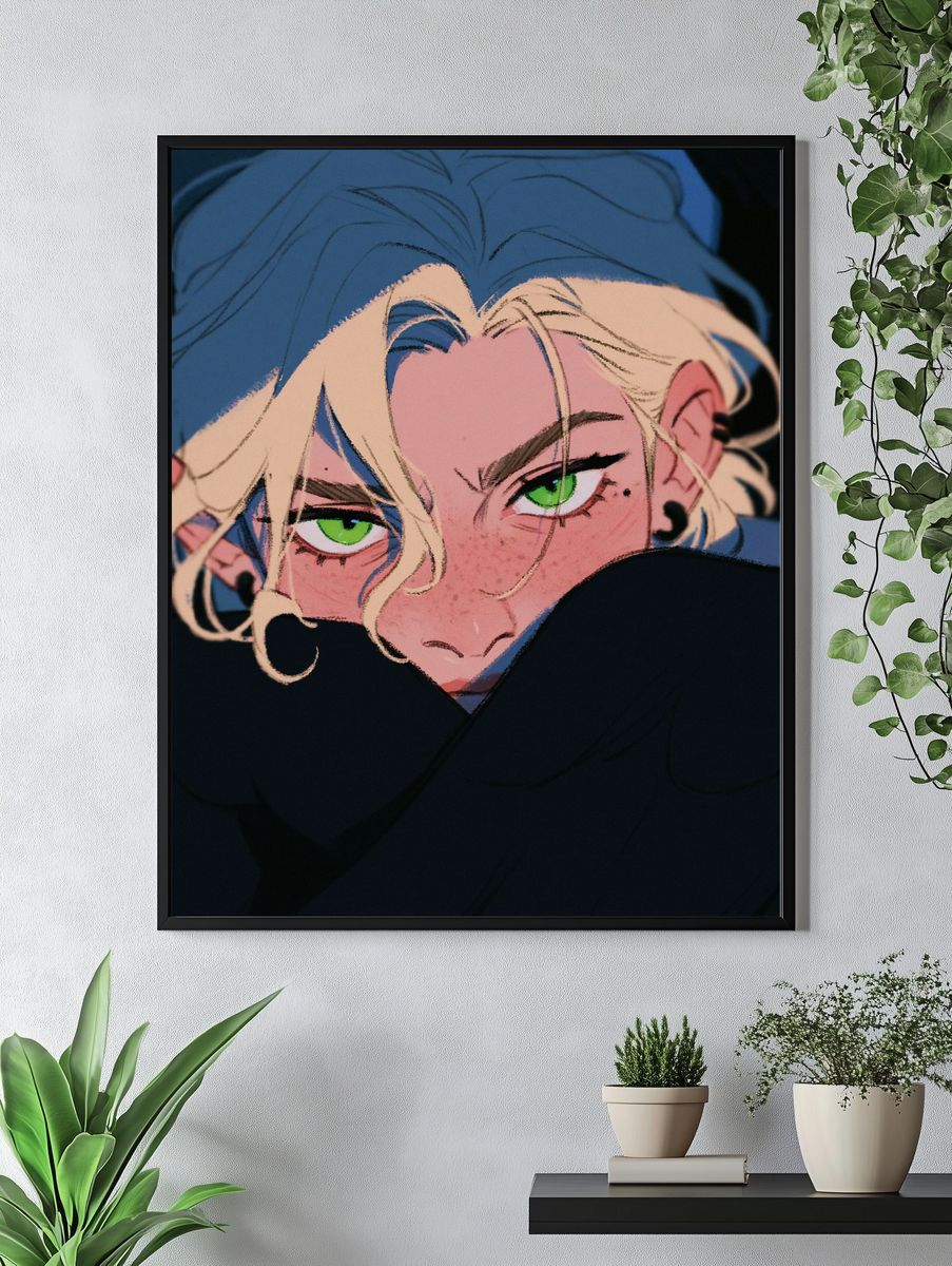 Anime Character Portrait Print. — room view 4