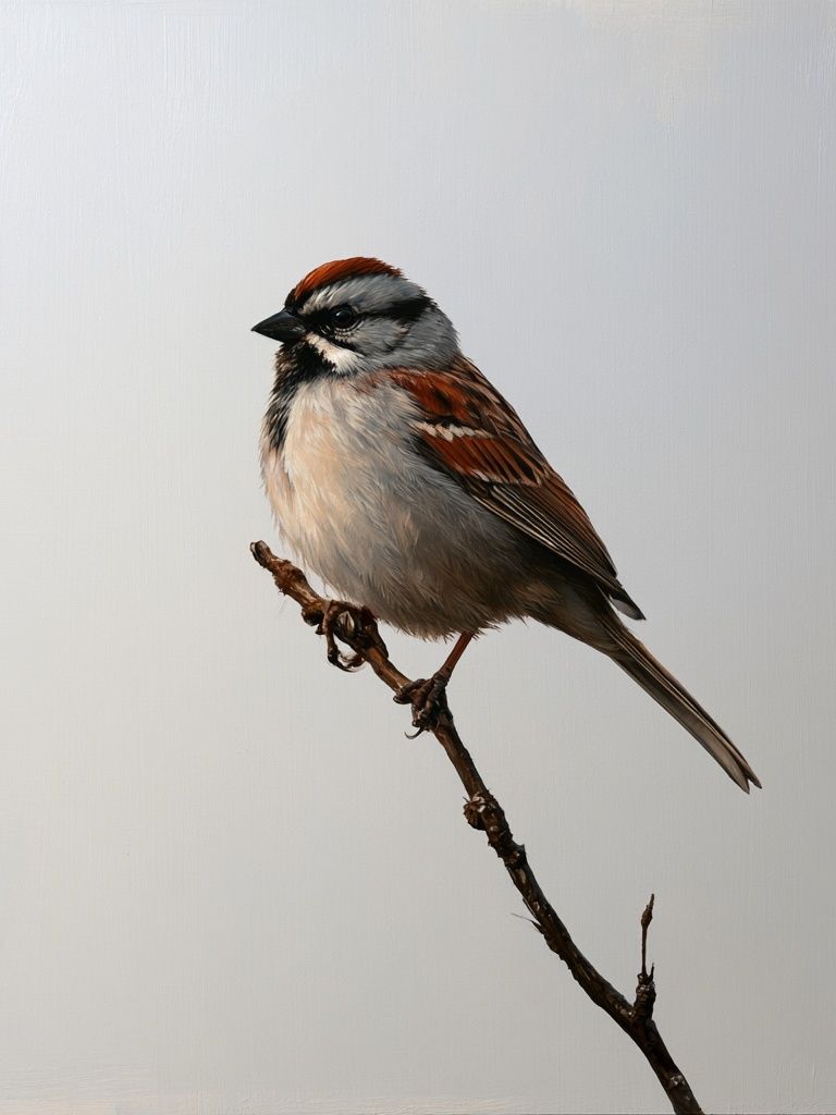 Sparrow on Branch Photography Poster. poster — animals art