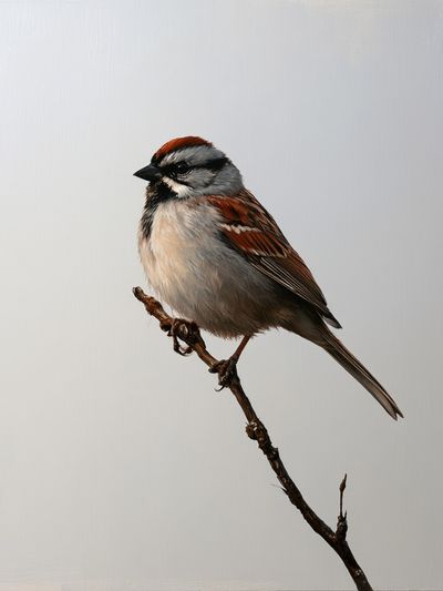 Sparrow on Branch Photography Poster. poster