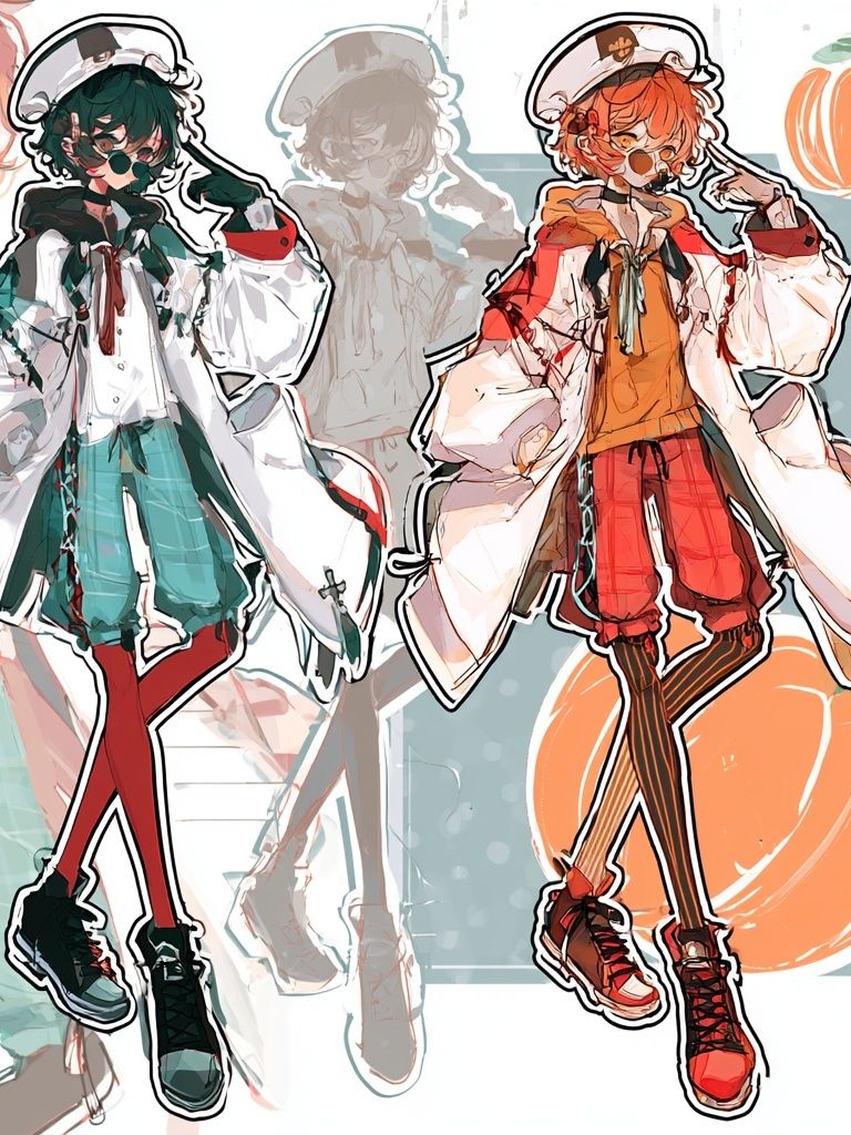 Anime Fashion Duo Illustration Poster. poster — anime art