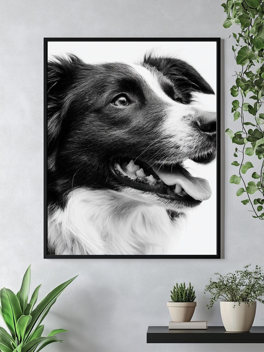 Border Collie Portrait Print. — room view 4