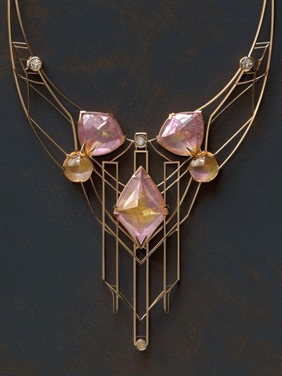 Art Deco Gem Deer Poster. poster