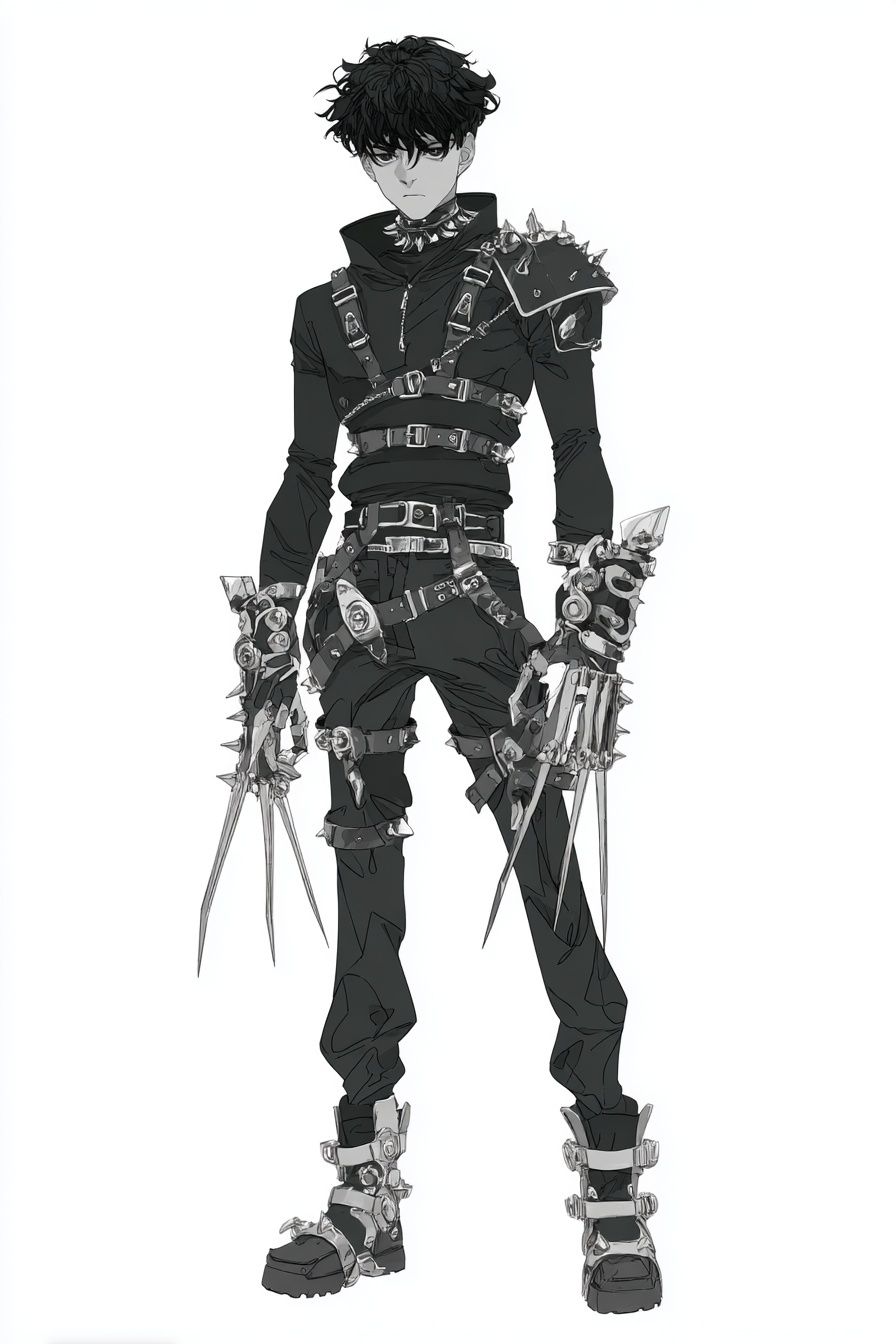 Cyberpunk Anime Warrior Poster. poster detail