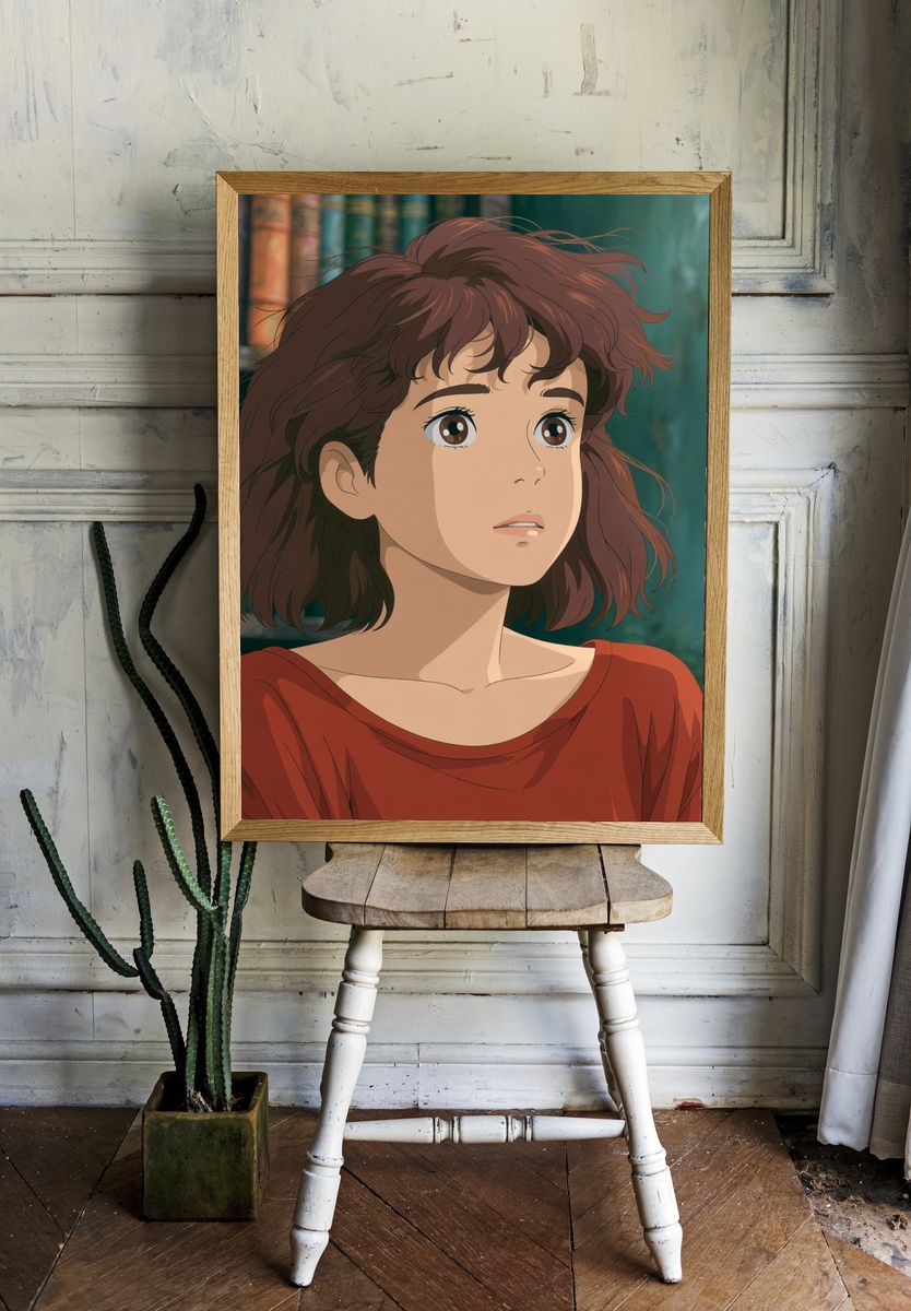 Anime Girl Portrait Print. room preview