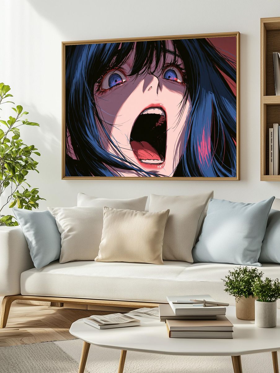 Shocked Anime Face Poster. — room view 2
