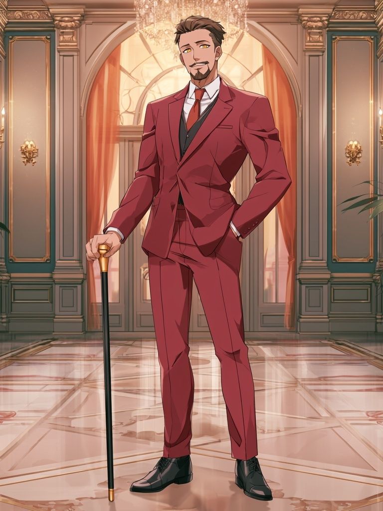 Elegant Anime Gentleman Illustration Poster. poster — anime art