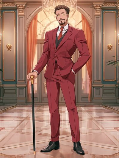 Elegant Anime Gentleman Illustration Poster. poster