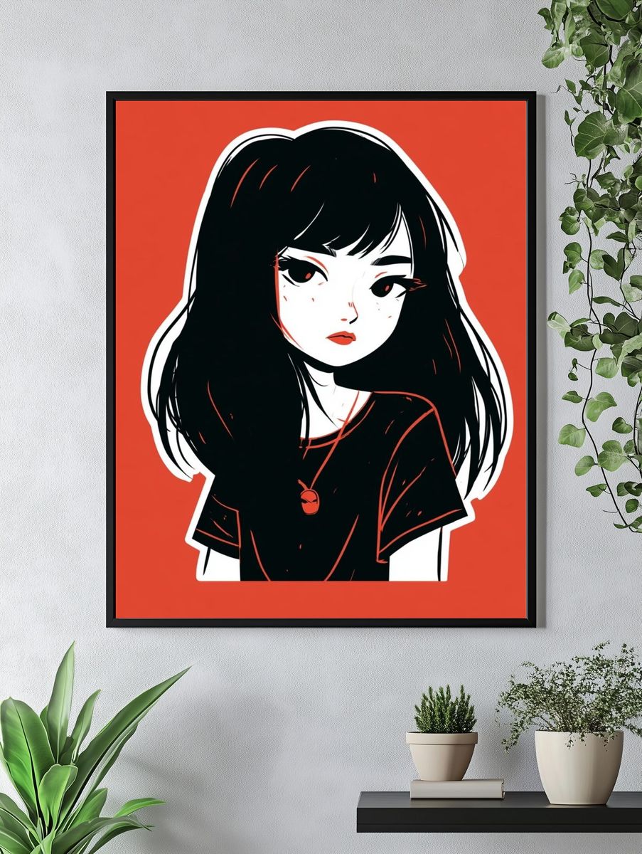 Anime Girl Portrait Print. — room view 4
