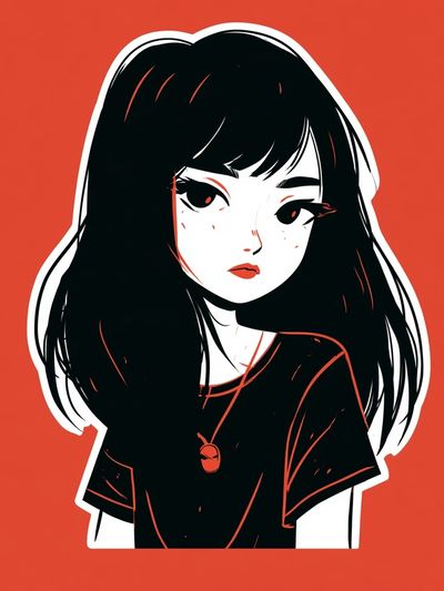 Anime Girl Portrait Print. poster