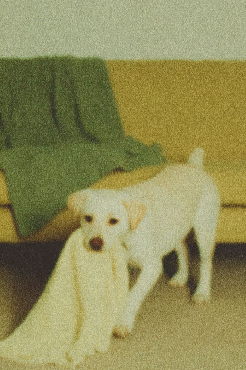 Labrador Puppy Vintage Poster. poster detail