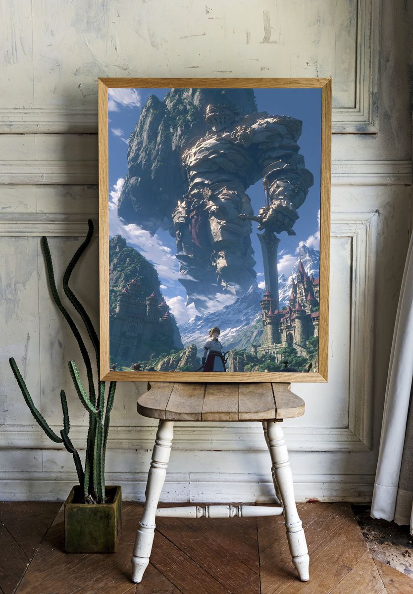Fantasy Mountain Giant — Illustration Print. — room view 1