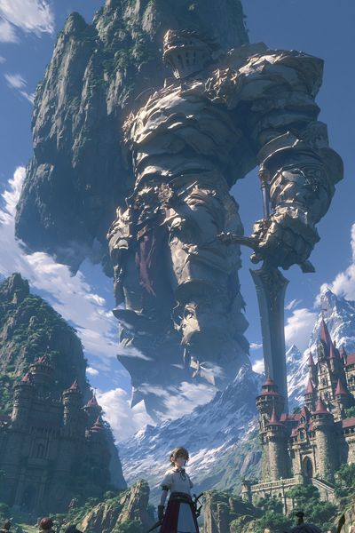 Fantasy Mountain Giant — Illustration Print. poster