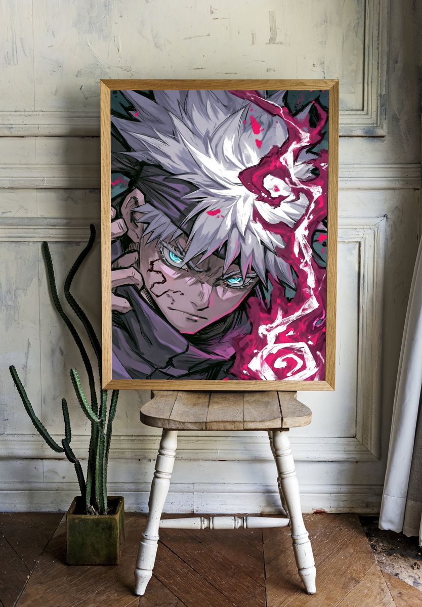 Anime Warrior Portrait Print. — room view 1