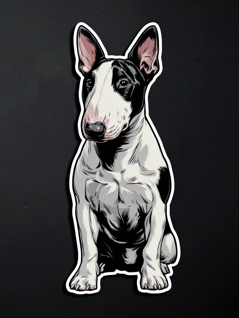Bull Terrier Illustration Poster. poster — animals art