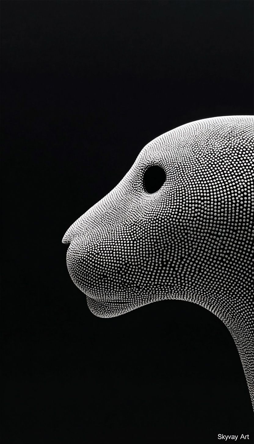 Abstract Dotted Animal Profile Poster. poster detail