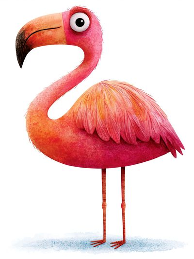 Pink Flamingo Watercolor Print. poster