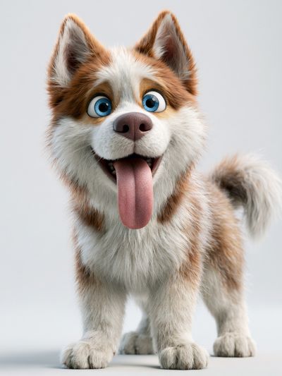 Playful Husky Puppy Illustration Poster. poster