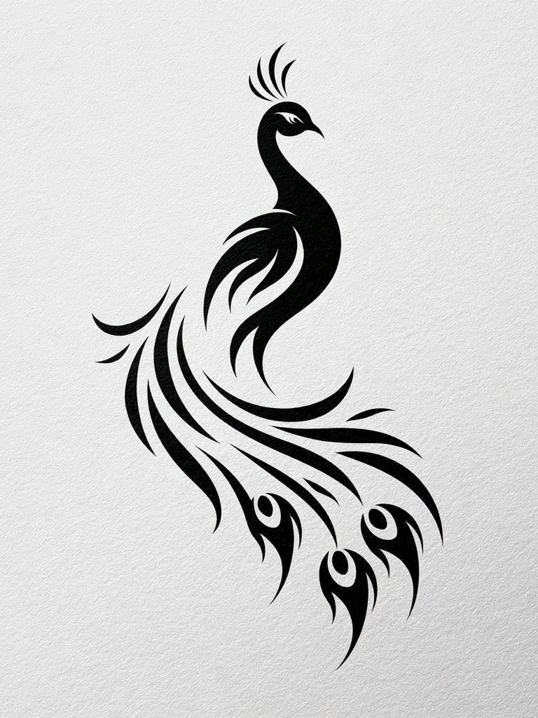 Peacock Silhouette Minimalist Print. poster — animals art