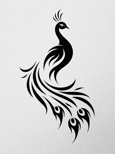 Peacock Silhouette Minimalist Print. poster